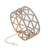 Simple fashion gemstone party hollow design adjustable geometric alloy bracelets bangles