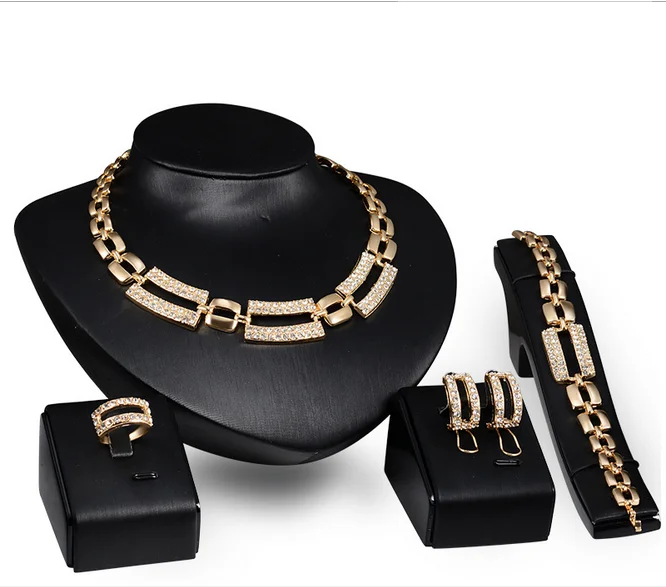 Fashion Geometric Popular Chain Bridal Wedding Jewelry Sets Necklace Earrings Ring Bracelet Accessories
Fashion Geometric Popular Chain Bridal Wedding Jewelry Sets Necklace Earrings Ring Bracelet Accessories