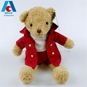 luxury gifts plush teddy bear red windbreaker coat bear