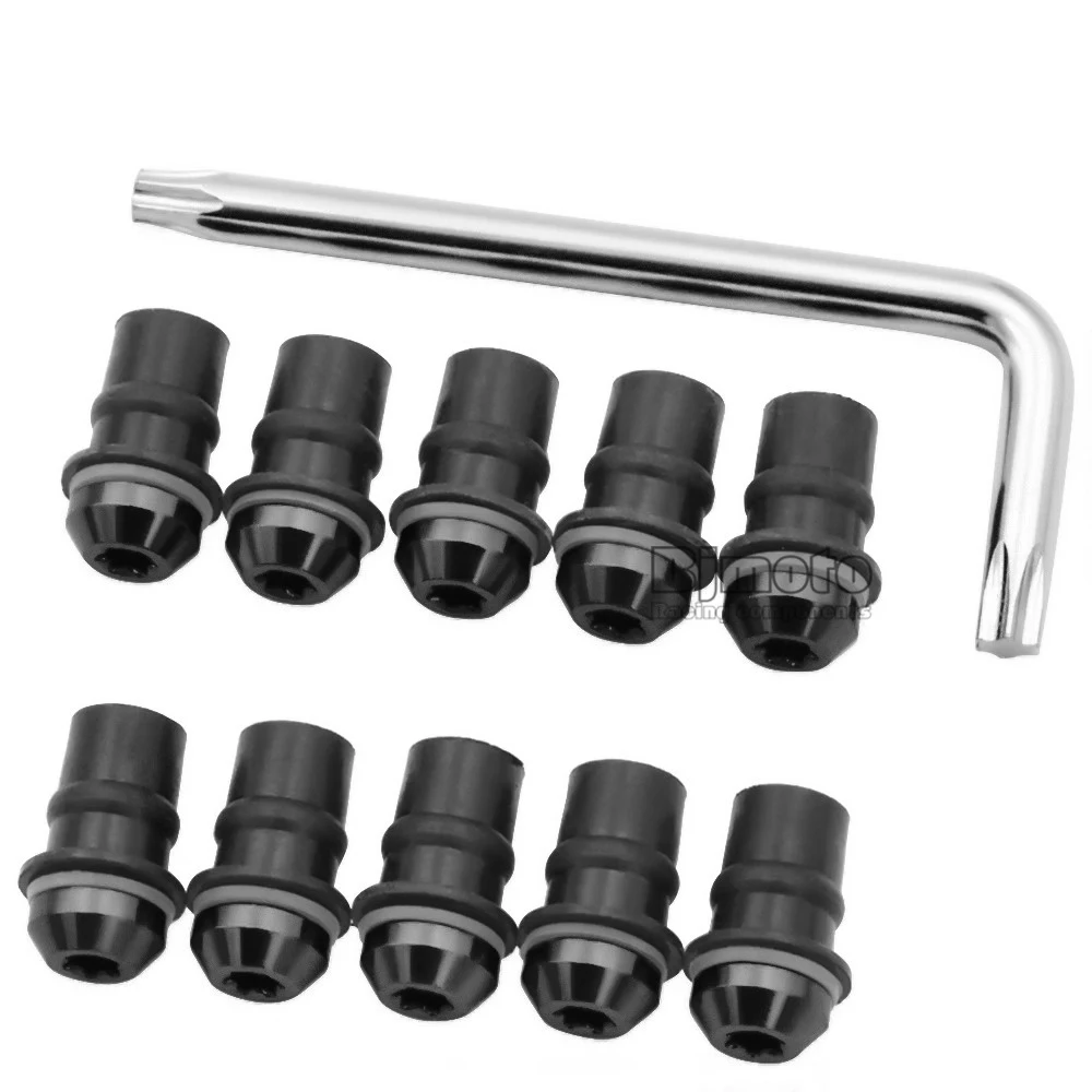 10X Motorcycle accessories 5mm Windshield Windscreen Bolt Screw Nut Fastener Kit Fairing Windshield Mounting Nuts  (1)