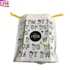 custom high quality printed ldpe waterproof plastic small drawstring bag with cotton rope