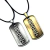 New design zinc alloy sublimation rectangle dog tag gold plated dogtags