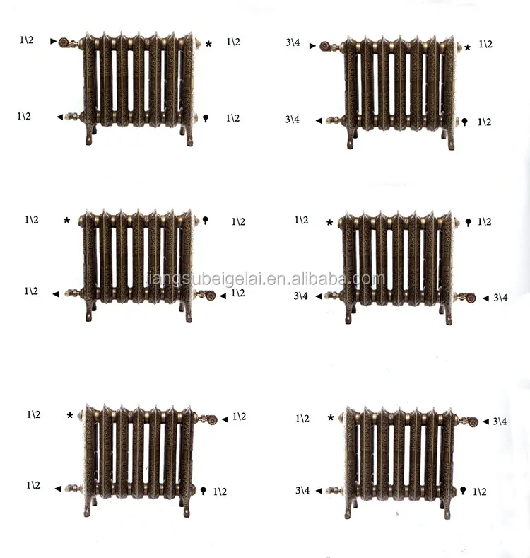 ornated art cast iron heating radiators for wholesales in grey paint