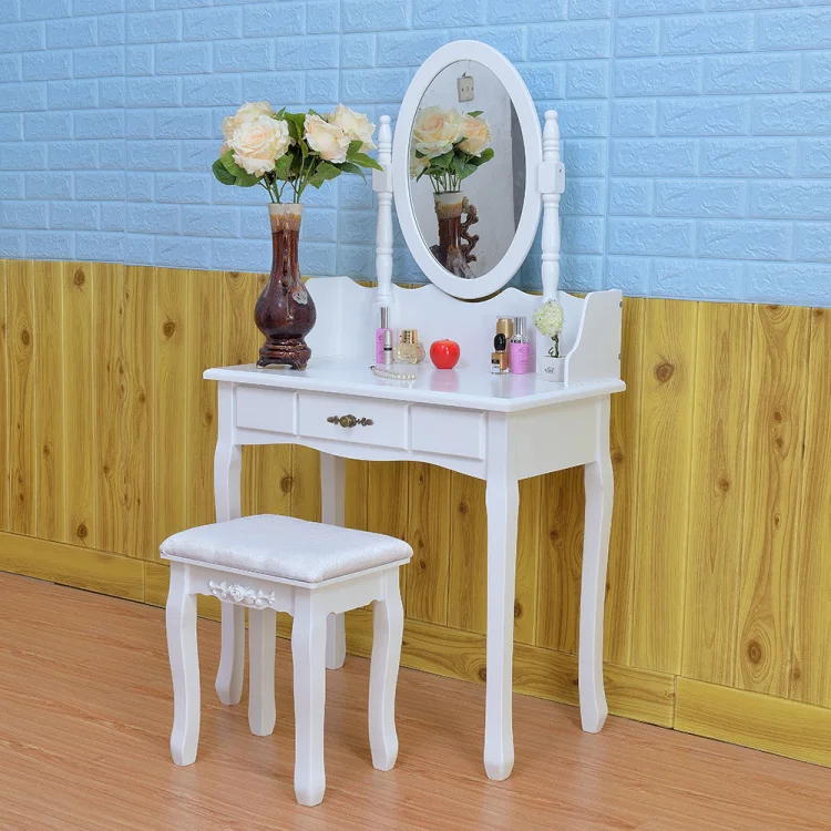 D1722 kozmetik ahşap tuvalet masası tasarımları yatak odası tuvalet masası ayna ile kızlar makyaj masası ayna