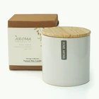 2019 New Arrivals EMF EMC RoHS High Quality Scented Candle In Ceramic Candle Holder With bamboo lid