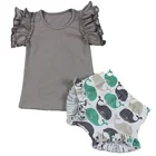 Wholesale children clothes boutique baby clothes set girls solid tank top match bloomers kids clothing