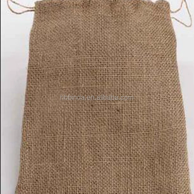 custom drawstring jute burlap hessian hemp gunny sack bag