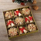 2019 Christmas Hanging Straw Ornaments Gift Box Set