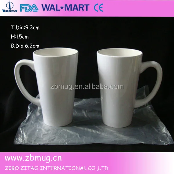 16oz cone white ceramic porcelain mug for sublimation