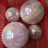 Wholesale Customize Angel Aura Feng Shui Natural Rose Quartz Crystal Ball Healing Crystal Sphere