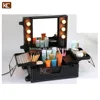 Hot sale PVC professional trolley makeup case with lightd mirror