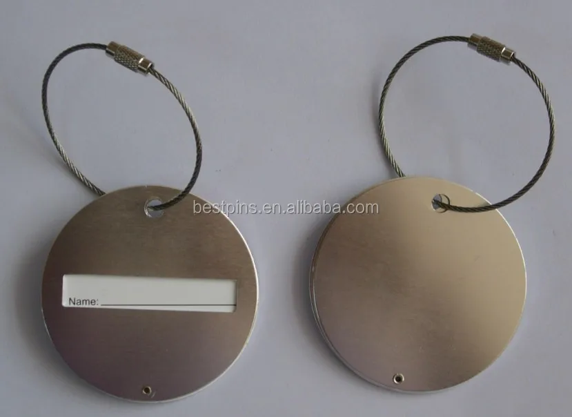 oxidized aluminum debossed logo design luggage tag, black