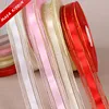 Festival decorative satin middle Organza ribbon with gold wire edged