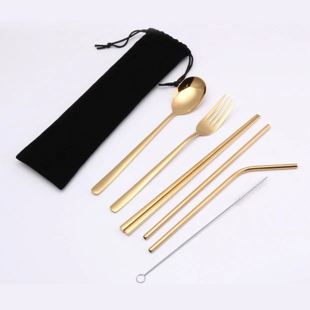 Stainless steel chopsticks/spoon/fork/straw portable cutlery set for travel, Silver;gold;rose gold;black;rainbow;blue;purple
Stainless steel chopsticks/spoon/fork/straw portable cutlery set for travel, Silver;gold;rose gold;black;rainbow;blue;purple