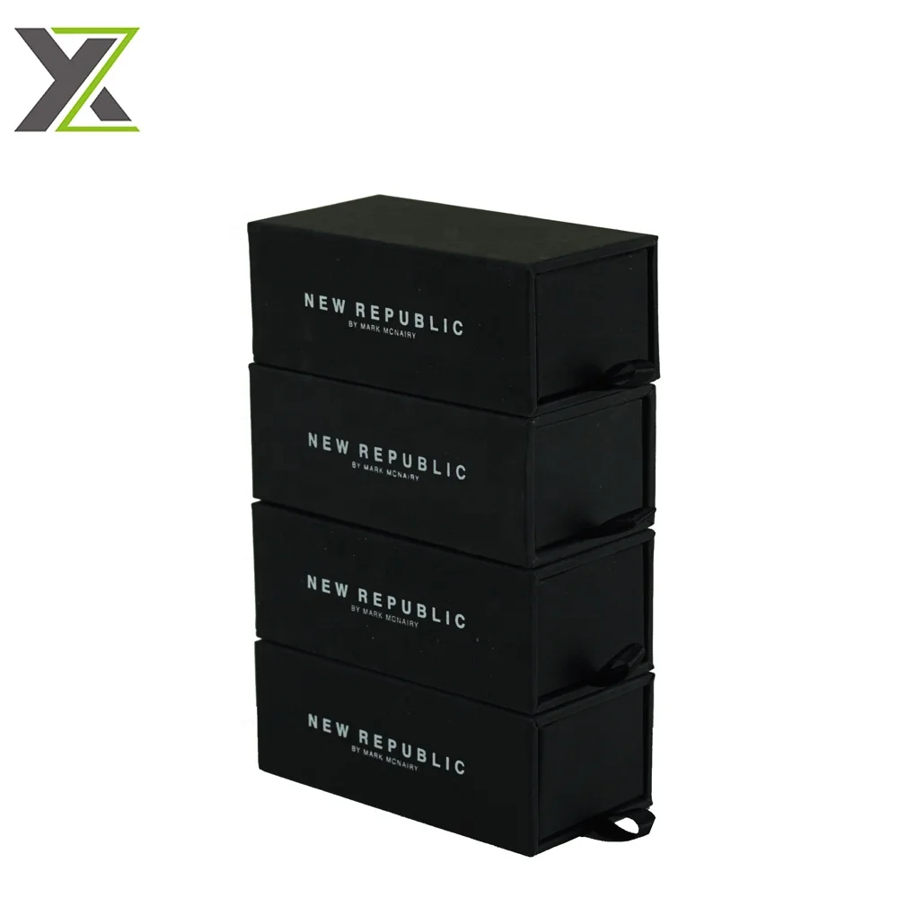 Tiny Black Button Accessory Drawer Cardboard Boxes With Velvet