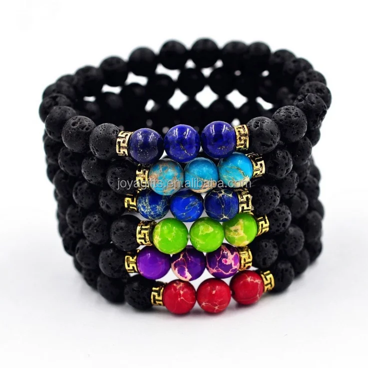 Wholesales 8mm regalite Gold Alloy Lava stone Beads Chakra Bracelet for women, Blalck
Wholesales 8mm regalite Gold Alloy Lava stone Beads Chakra Bracelet for women, Blalck