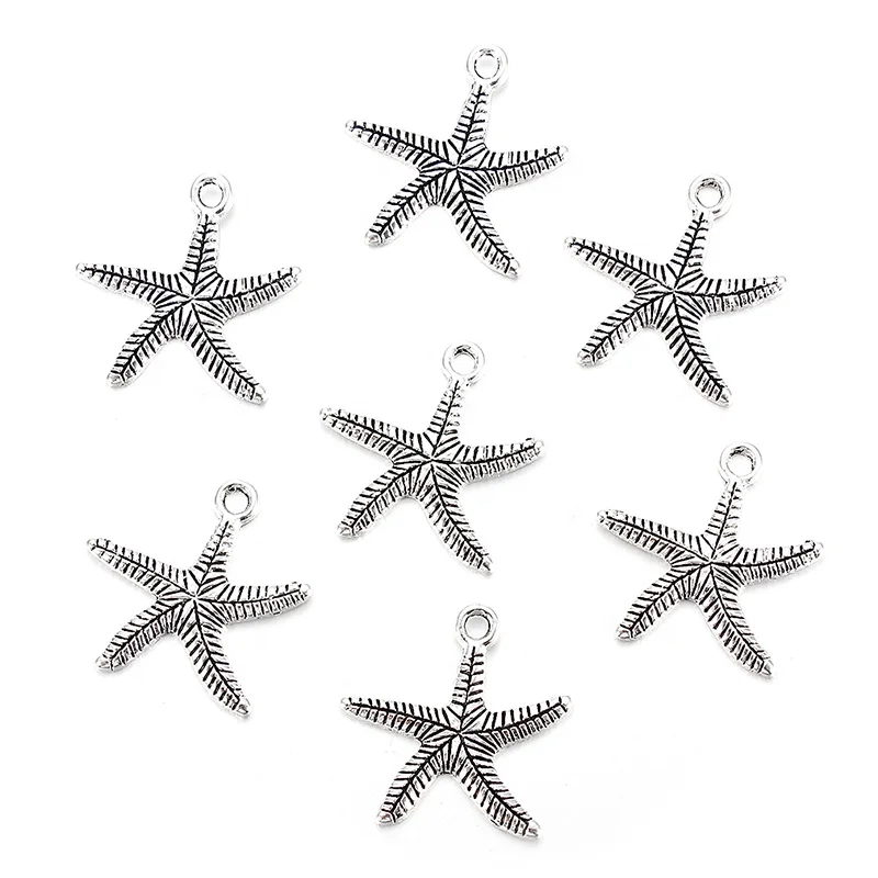 Charms Small Starfish Star Sea Shell Beach Zinc Alloy Making Pendant for DIY Jewelry Bracelet Necklace, Antique silver
Charms Small Starfish Star Sea Shell Beach Zinc Alloy Making Pendant for DIY Jewelry Bracelet Necklace, Antique silver