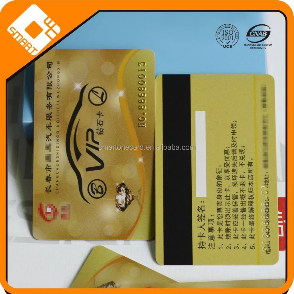 embossing serial numbers 4000oe hi-co pvc magnetic stripe card
