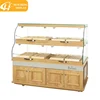 Customized Wall Bakery/bread Display Cabinet Showcase with lighting