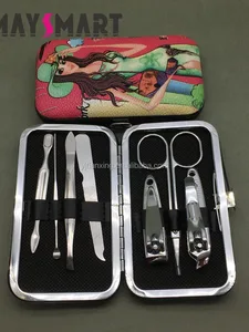 hogift log print beauty manicure set/nail clippers cleaner/nail