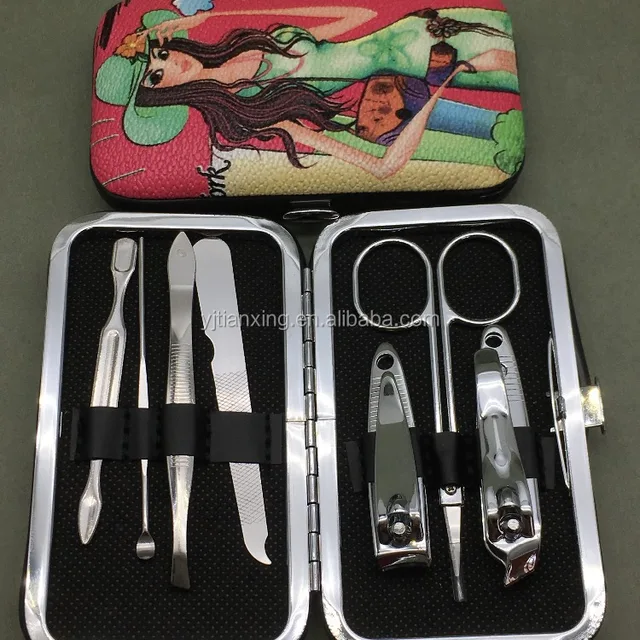 hogift log print beauty manicure set/nail clippers cleaner/nail