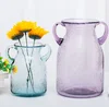 Modern Design Handblown Double Ear Bubble Glass Vase flower vase glass for home decoration/Tabletop Vase