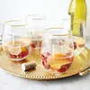 Contemporary Look Eco-Friendly Wine Glass Gold Glasses without Stem