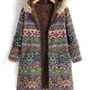 Women Vintage Tribal Hooded Coats Warm Winter Fleece Thicken Jacket plus size S-5XL
