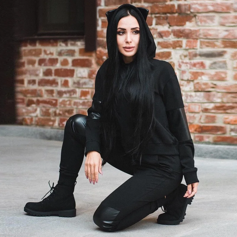 Amazon women two pieces sports clothes sets 2018 ladies sexy hooded and skinny pants sets, Black
Amazon women two pieces sports clothes sets 2018 ladies sexy hooded and skinny pants sets, Black