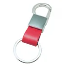 Ear band key chain patch black leather key chain metal black nickel key key printing laser embossing logo KEYCHAIN