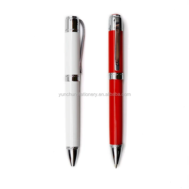 ball white metal pen for christmas bic pens with custom logo