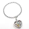 Silver heart pearl chain bracelet, fancy latest custom floating charms bracelet design