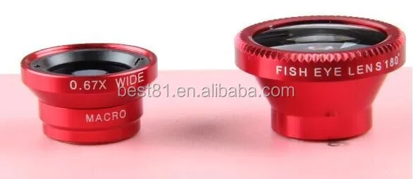 Mobile phone & accessories 3 in 1 Universal Clip Fisheye Lens for Phone Novel gifts