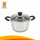 Glass Lid Stainless Steel Cooking Pot Cookware Set With Double Handle