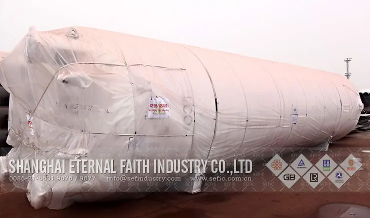 Liquid storage tank packing and delivery