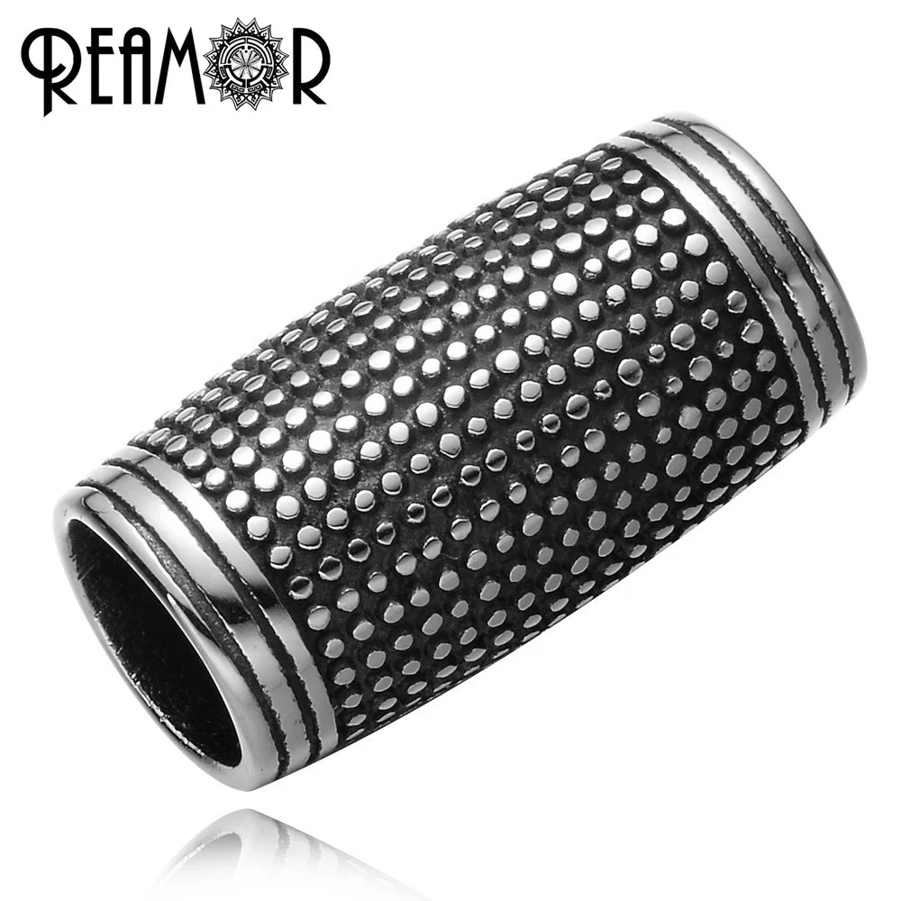 REAMOR Hot Selling 316l Stainless Steel Silver Tone Big Hole Long Metal Beads Cylinder Beads Charms For Men Bracelet DIY Jewelry
REAMOR Hot Selling 316l Stainless Steel Silver Tone Big Hole Long Metal Beads Cylinder Beads Charms For Men Bracelet DIY Jewelry
