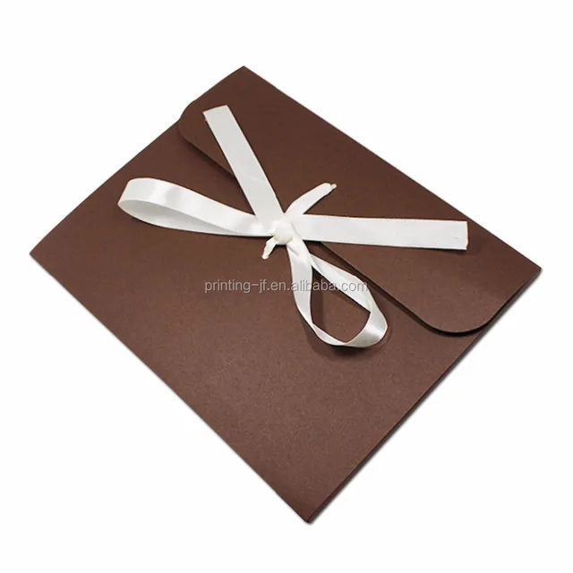 custom printing bag gift card paper envelope packaging with ties