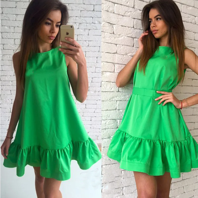 2021 Summer Sweet Sleeveless Dress Ladies Casual Mini A Line Dress, Pink, orange, red, green, light blue, blue
2021 Summer Sweet Sleeveless Dress Ladies Casual Mini A Line Dress, Pink, orange, red, green, light blue, blue