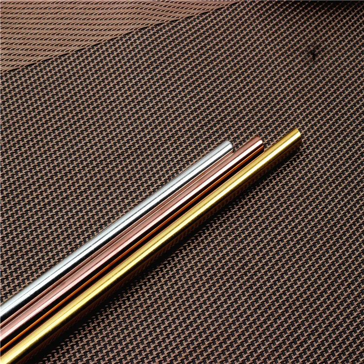 Stainless Steel Gold Plated Reusable Drinking Straws, FDA Passed Gold Metal Straws