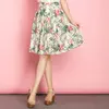 Wholesale Casual Wear Women Cotton/linen Midi A-line Skirts,Fashion Slim Floral Printed Midi Skirt Linen Skirts for Women