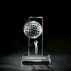 Golf Ball Crystal Award Famous Trophy Golf Ball Players Crystal Sports Gifts Crystal Golf Trophy Award Cup