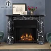 PFM China supplier handmade cheap price black marble fireplace mantel