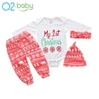 Latest design fashion autumn Christmas baby clothing sets pajamas W012
