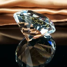 2019 New Decorative Customized Optical K9 Glass Paper Weight Paperweight Clear Blank Crystal Diamond Shape Blocks/cubes