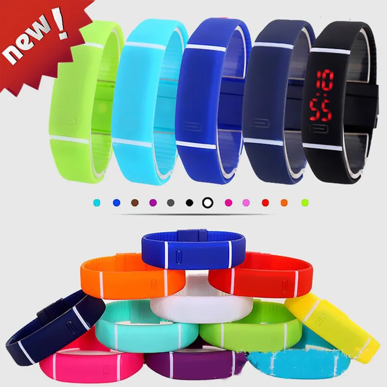 

Hot sell jelly color student LED digital wrist watch Rubber band Sport led watches for women men