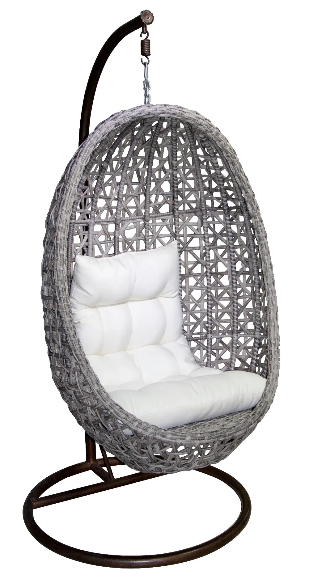 Garden Furniture Outdoor Black Rattan Reclining Swing Chair