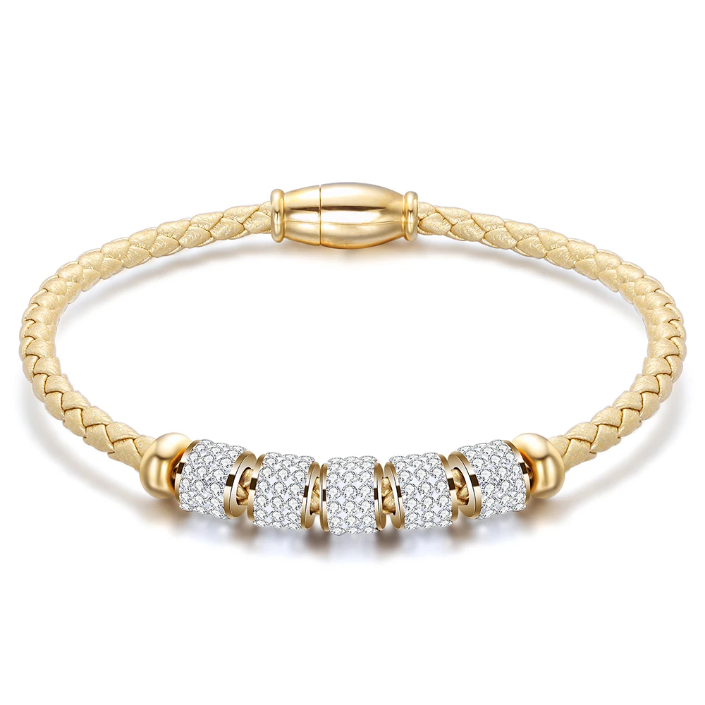 Fashion leather Magnet Clasp Bracelet 2024 Jewelry Crystal Charm Stainless Steel Bracelets for women
Fashion leather Magnet Clasp Bracelet 2024 Jewelry Crystal Charm Stainless Steel Bracelets for women
