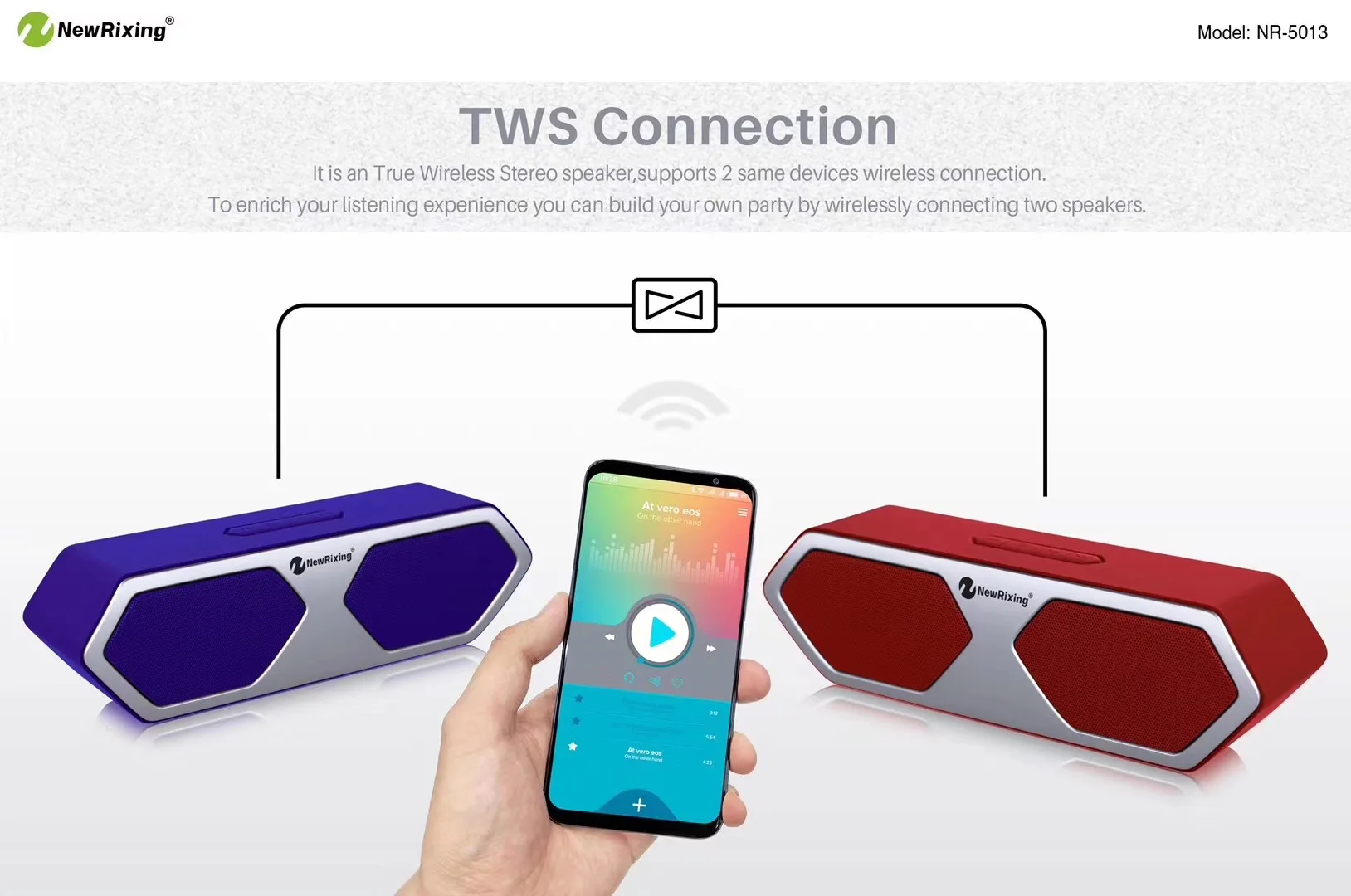 NR-5013 custom music box tws bluetooth speaker with handsfree new design - ANKUX.COM