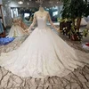 Jancember AHTL109 2019 pure new long appliques tulle sleeves wedding gown European and America bridal dress