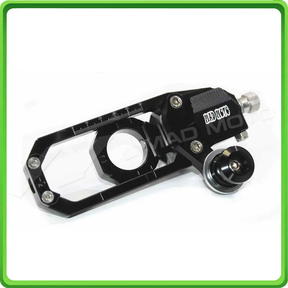 Motorcycle Chain Tensioner Adjuster with paddock bobbins kit for Yamaha R1 YZF-R1 2007 2008 2009 2010 2011 2012 2013 2014 Black (7)